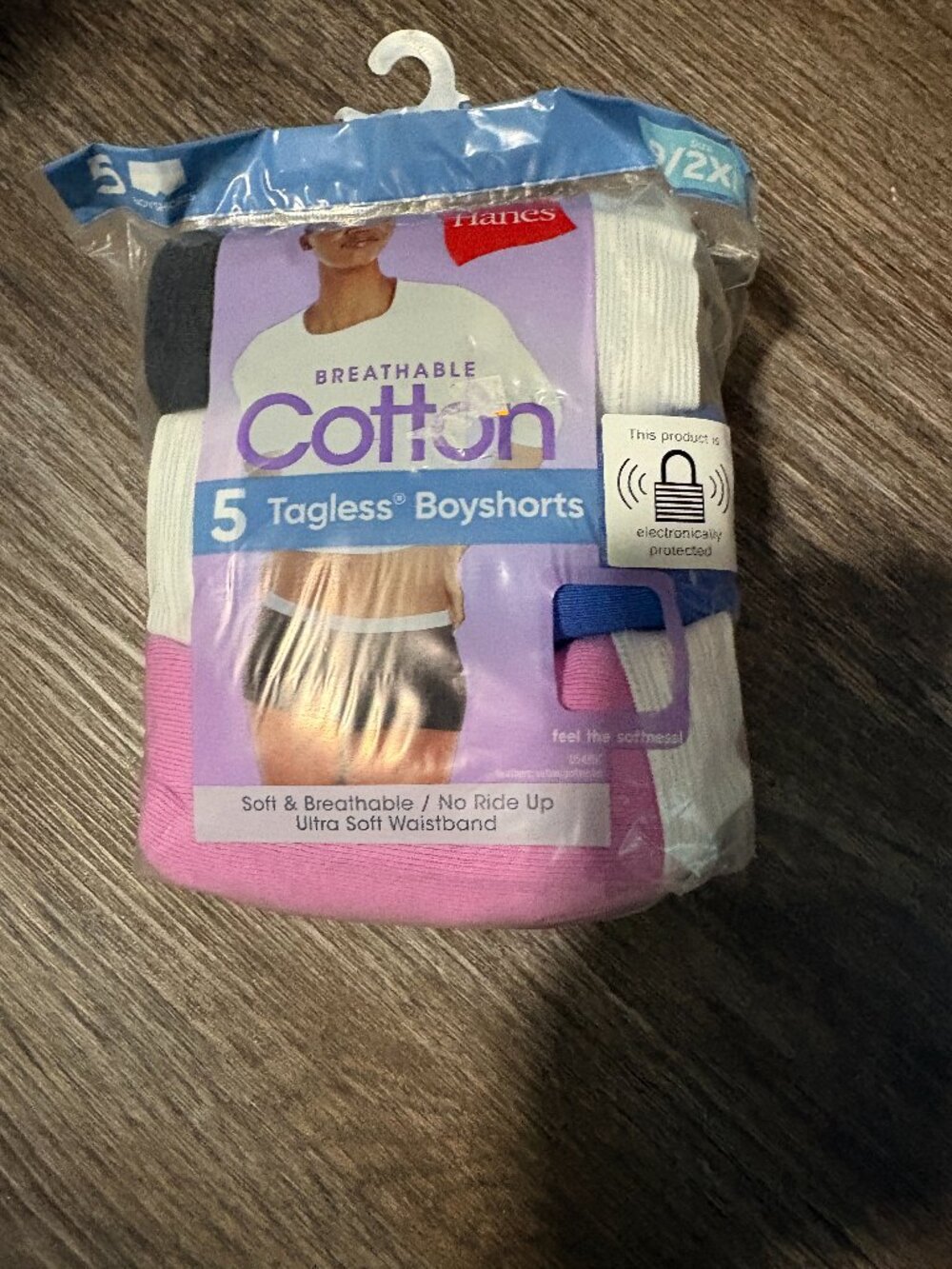 Hanes Breathable Cotton 5 Tagless Boyshorts Underwear Ultra Soft sz 9/2XL 9 NEW